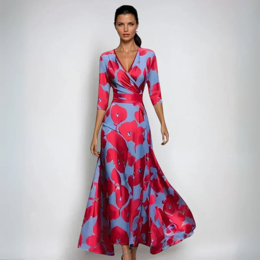 Eliana™ | Elegant Floral A-Line Dress