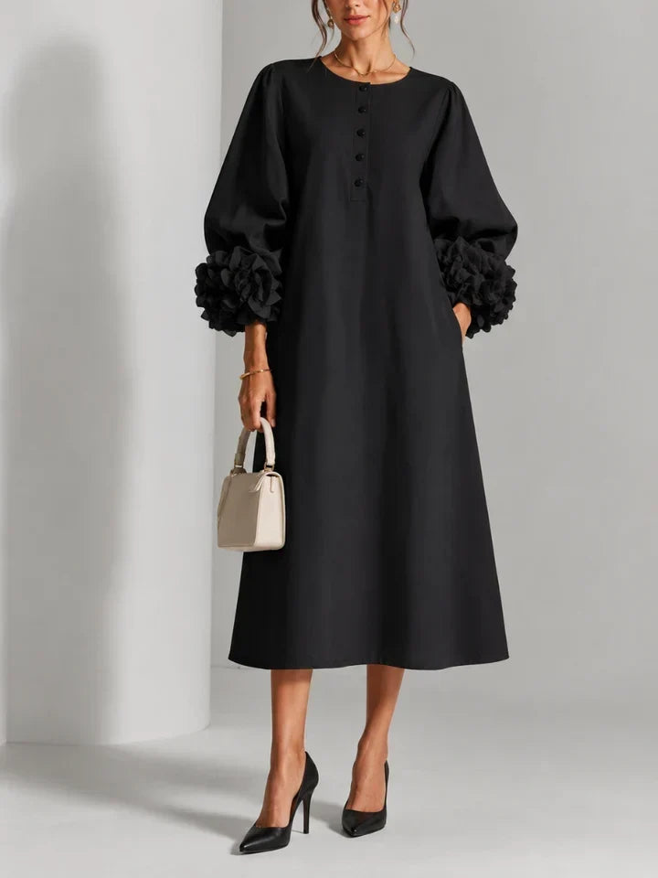 Liliane | Elegant Midi Dress with Flowers