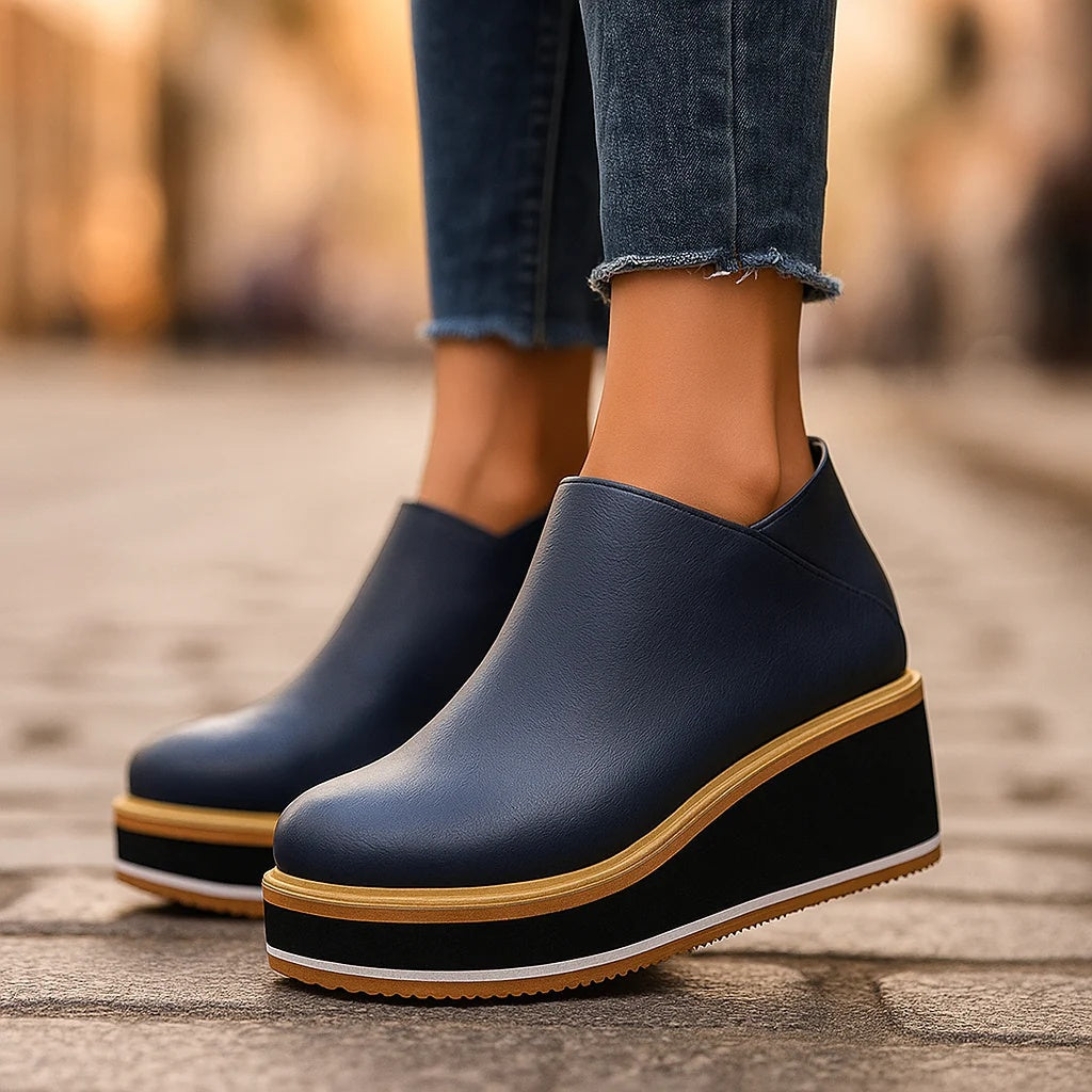 Coralie | Wedge Ankle Boots with Side Zip