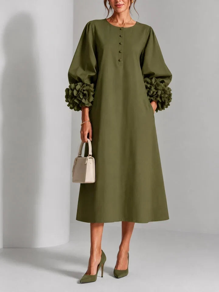 Liliane | Elegant Midi Dress with Flowers