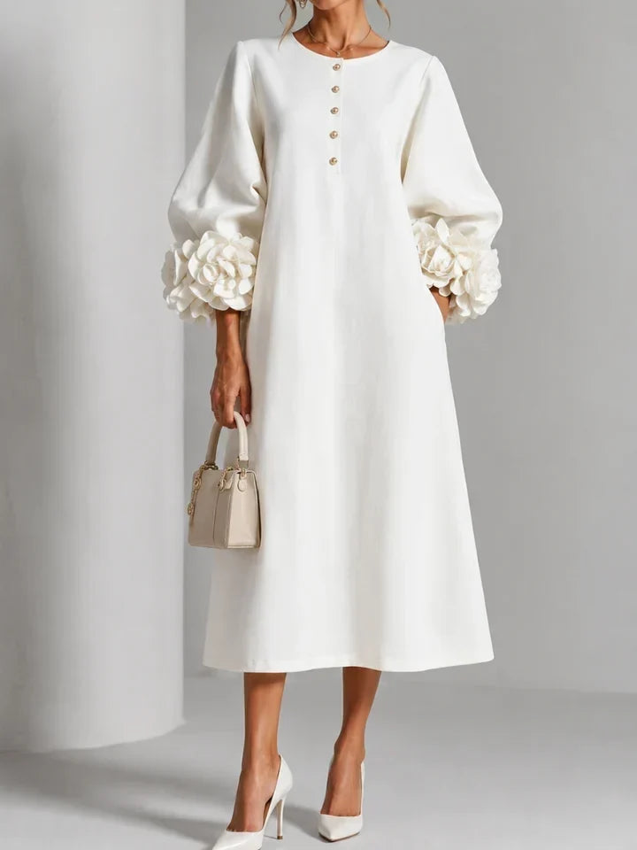 Liliane | Elegant Midi Dress with Flowers