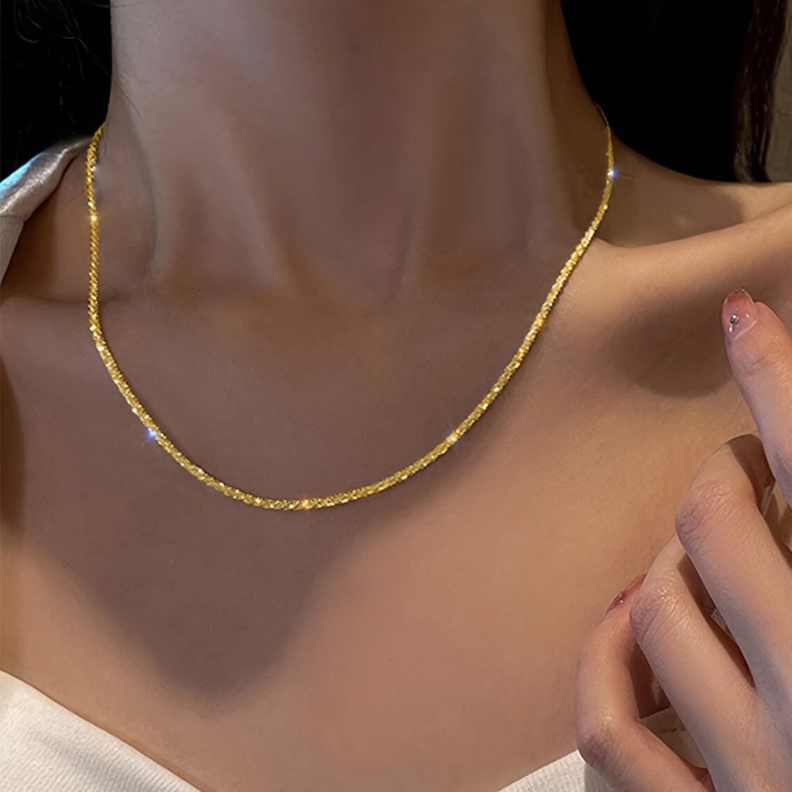MINIMALIST SHIMMER NECKLACE & BRACELET SET