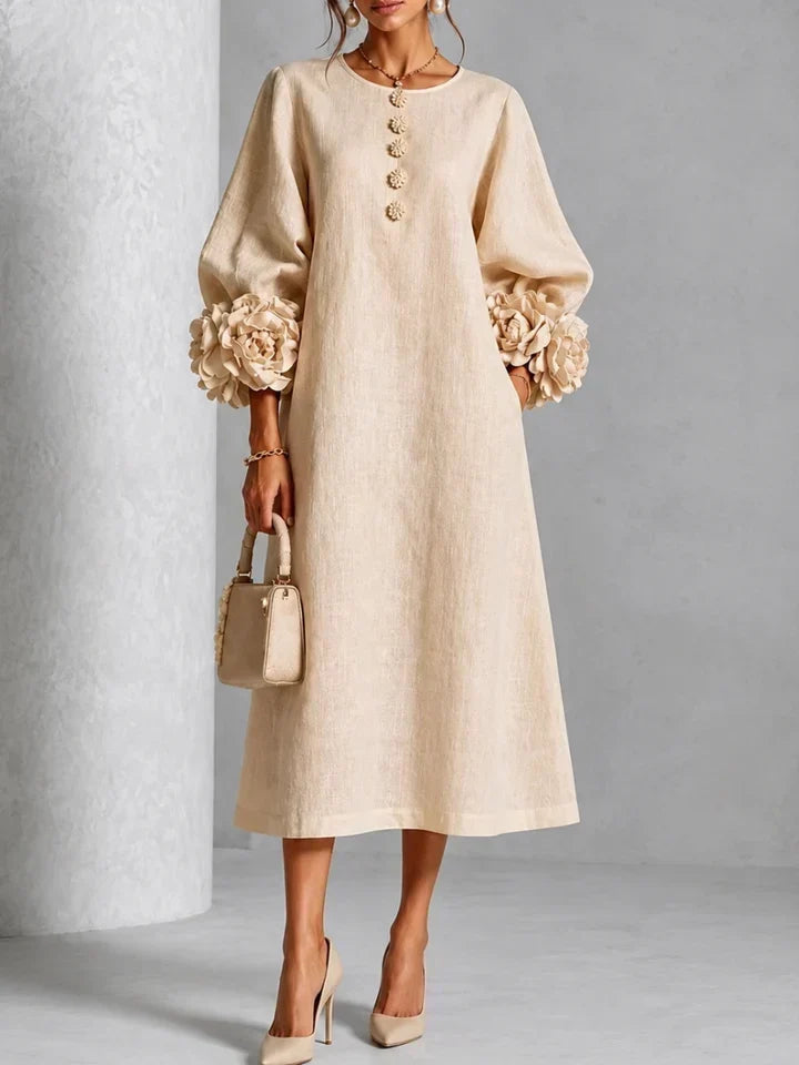 Liliane | Elegant Midi Dress with Flowers