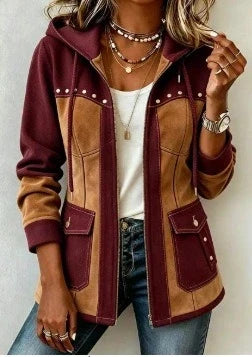 ELISE | Bi-Material Hooded Jacket