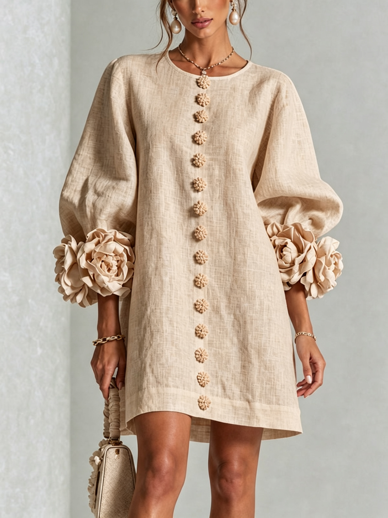HINAN | ELEGANT MINI DRESS WITH FLORAL PRINT