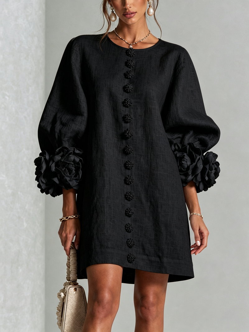 HINAN | ELEGANT MINI DRESS WITH FLORAL PRINT