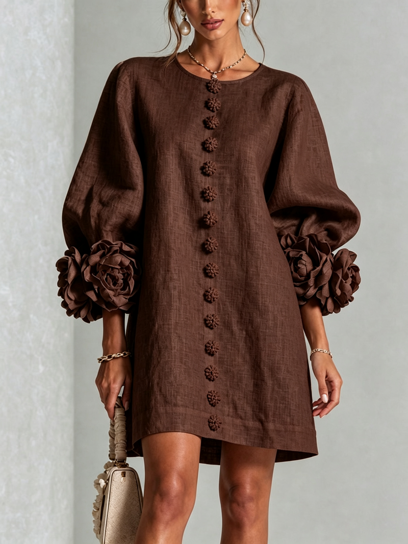 HINAN | ELEGANT MINI DRESS WITH FLORAL PRINT