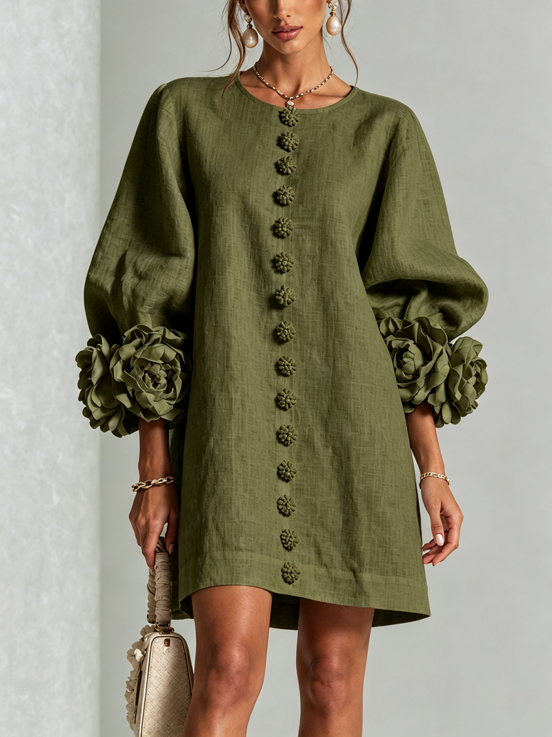 HINAN | ELEGANT MINI DRESS WITH FLORAL PRINT