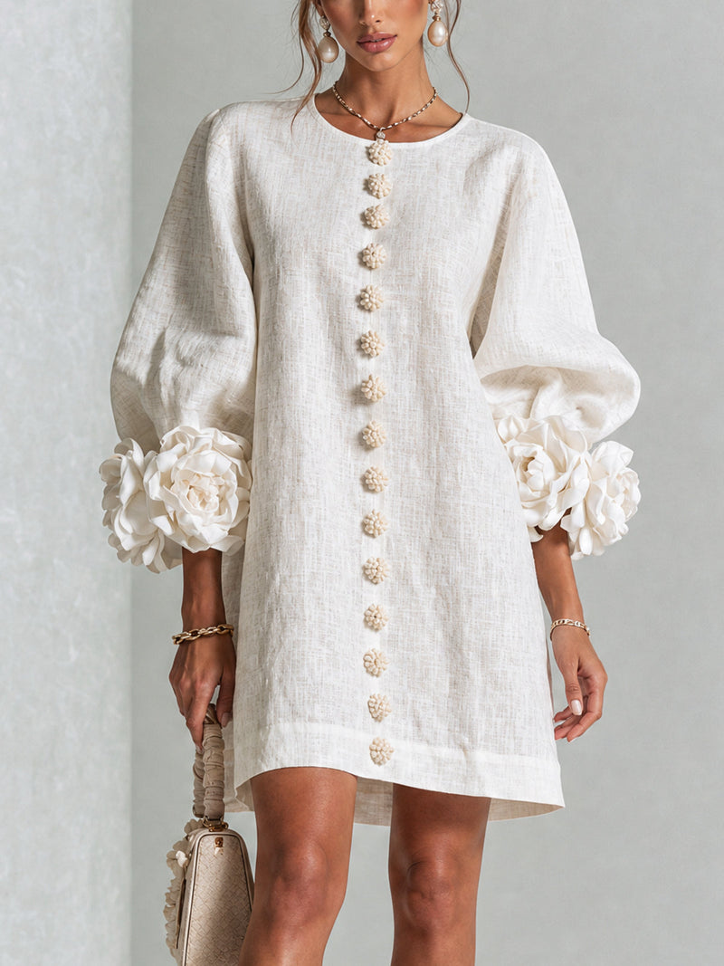 HINAN | ELEGANT MINI DRESS WITH FLORAL PRINT
