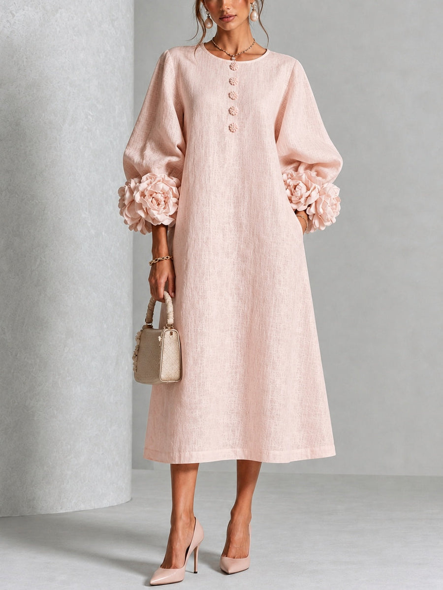 Liliane | Elegant Midi Dress with Flowers