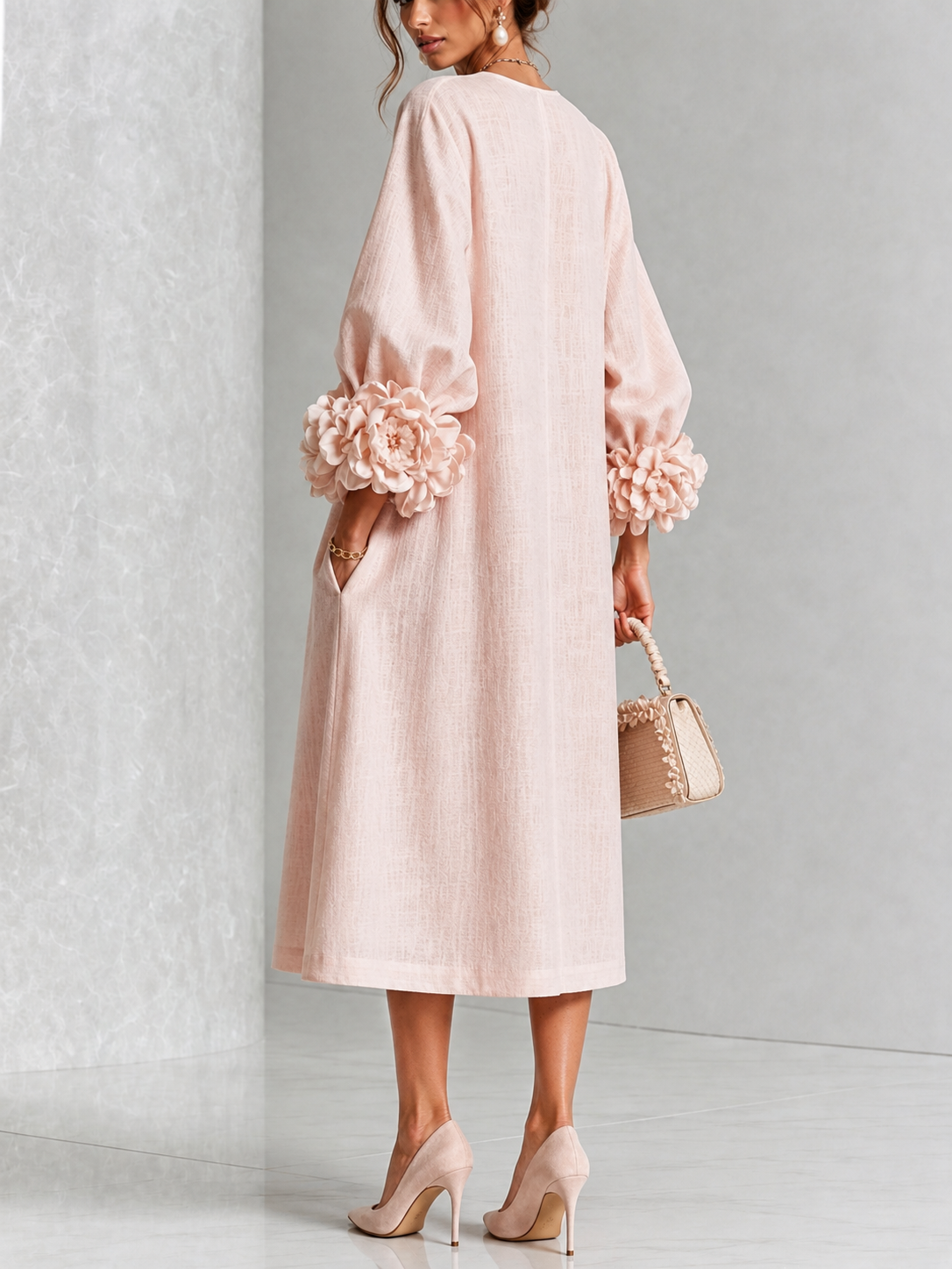 Liliane | Elegant Midi Dress with Flowers