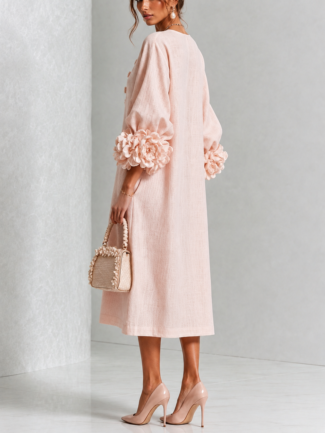 Liliane | Elegant Midi Dress with Flowers