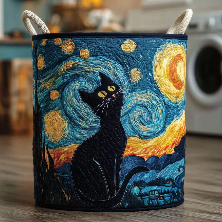 Luna | Starry Night Cat Laundry Basket