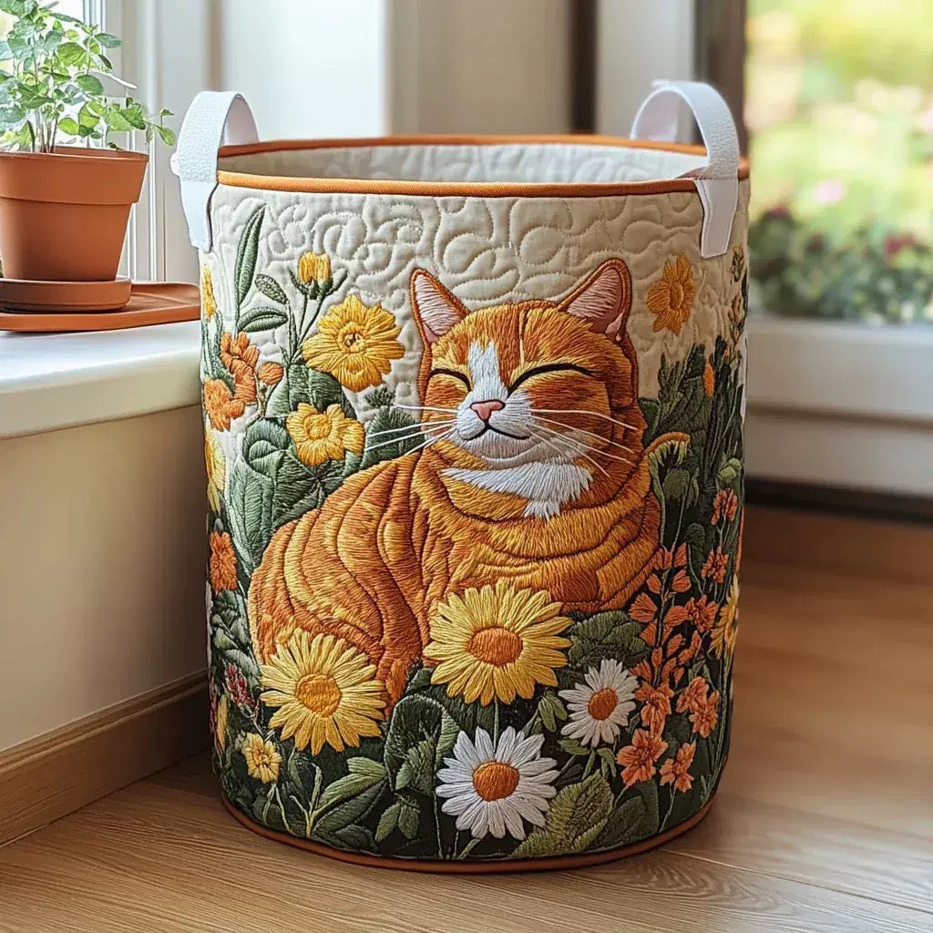 Saffron | Ginger Cat Meadow Laundry Basket