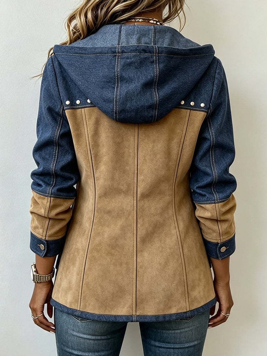 ELISE | Bi-Material Hooded Jacket